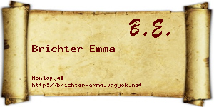 Brichter Emma névjegykártya